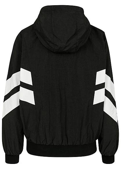 Urban Classics Damen Batwing Jacke Mit Kapuze Und Zipper Schwarz Weiss 4 Urban Classics Damen Batwing Jacke Mit Kapuze Und Zipper Schwarz Weiss – Bild 2