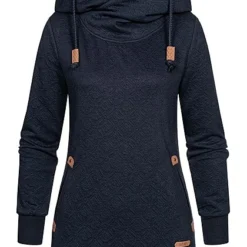 Hailys Damen Hoodie Mit 2-Pockets U. Strukturstoff Navy Blau