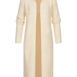 Urban Classics Damen Longform Feather-Strick Cardigan Mit Kapuze Whitesand Beige