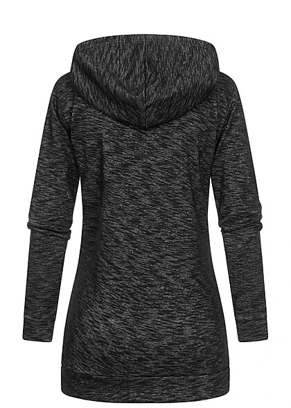 Urban Classics Damen High Neck Hoodie Mit Kängurutasche Dunkel Grau Melange 5 Urban Classics Damen High Neck Hoodie Mit Kängurutasche Dunkel Grau Melange – Bild 3