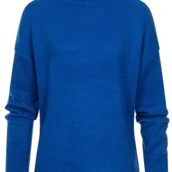 Urban Classics Damen High Neck Oversized Strickpullover Sweater Bright Blau