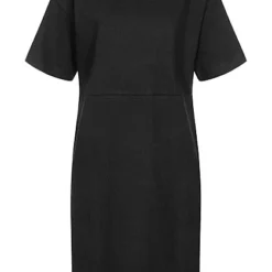 Urban Classics Damen Oversized T-Shirt-Kleid Mit Seitlichen Schlitzen Schwarz