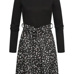 Cloud5ive Damen Langarm Kleid Mit Bindegürtel Strukturstoff Animal Print Schwarz 7 Cloud5ive Damen Langarm Kleid Mit Bindegürtel Strukturstoff Animal Print Schwarz -Vero Moda Verkaufsgeschäft 23016614 1