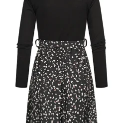 Cloud5ive Damen Langarm Kleid Mit Bindegürtel Strukturstoff Animal Print Schwarz 9 Cloud5ive Damen Langarm Kleid Mit Bindegürtel Strukturstoff Animal Print Schwarz -Vero Moda Verkaufsgeschäft 23016614 3