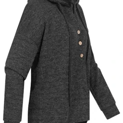 Cloud5ive Damen Hoodie Mit Knopfleiste Und Tunnelzug Dunkel Grau Melange 6 Cloud5ive Damen Hoodie Mit Knopfleiste Und Tunnelzug Dunkel Grau Melange -Vero Moda Verkaufsgeschäft 23016616 1