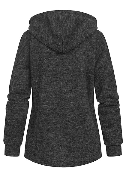 Cloud5ive Damen Hoodie Mit Knopfleiste Und Tunnelzug Dunkel Grau Melange 5 Cloud5ive Damen Hoodie Mit Knopfleiste Und Tunnelzug Dunkel Grau Melange – Bild 3