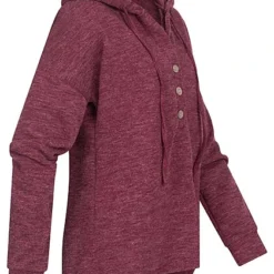Cloud5ive Damen Hoodie Mit Knopfleiste Und Tunnelzug Bordeaux Rot 6 Cloud5ive Damen Hoodie Mit Knopfleiste Und Tunnelzug Bordeaux Rot -Vero Moda Verkaufsgeschäft 23016617 1
