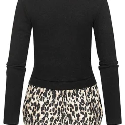 Cloud5ive Damen 2in1 Chiffon Top Longsleeve Mit Leoprint Schwarz Beige 7 Cloud5ive Damen 2in1 Chiffon Top Longsleeve Mit Leoprint Schwarz Beige -Vero Moda Verkaufsgeschäft 23016618 2