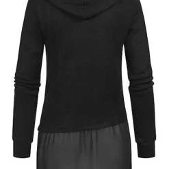 Cloud5ive Damen Chiffon Hoodie Mit Asym. Saum Und Dekoknöpfen Schwarz 7 Cloud5ive Damen Chiffon Hoodie Mit Asym. Saum Und Dekoknöpfen Schwarz -Vero Moda Verkaufsgeschäft 23016620 2