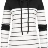 Cloud5ive Damen Hoodie Mit Streifenmuster Schwarz Weiss 1 Cloud5ive Damen Hoodie Mit Streifenmuster Schwarz Weiss -Vero Moda Verkaufsgeschäft 23016621