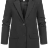VILA Damen NOOS Klassischer Blazer Mit Knopfverschluss Schwarz 2 VILA Damen NOOS Klassischer Blazer Mit Knopfverschluss Schwarz -Vero Moda Verkaufsgeschäft 23020014