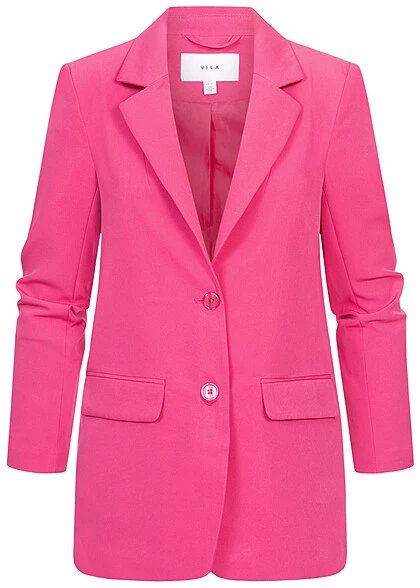 VILA Damen NOOS Klassischer Blazer Mit Knopfverschluss Yarrow Pink 3 VILA Damen NOOS Klassischer Blazer Mit Knopfverschluss Yarrow Pink