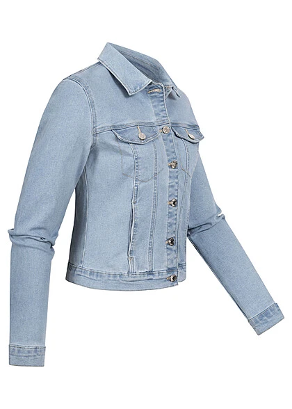 Vero Moda Damen NOOS Jeans Jacke Mit 2-Deko-Brusttaschen U. Knopfleiste Hell Blau Denim 4 Vero Moda Damen NOOS Jeans Jacke Mit 2-Deko-Brusttaschen U. Knopfleiste Hell Blau Denim – Bild 2