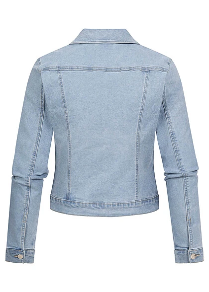 Vero Moda Damen NOOS Jeans Jacke Mit 2-Deko-Brusttaschen U. Knopfleiste Hell Blau Denim 5 Vero Moda Damen NOOS Jeans Jacke Mit 2-Deko-Brusttaschen U. Knopfleiste Hell Blau Denim – Bild 3