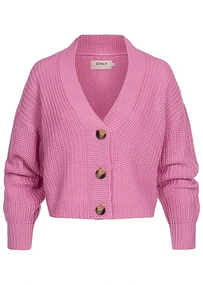 ONLY Damen NOOS V-Neck Strickcardigan Mit Knopfleiste Begonia Pink 5 ONLY Damen NOOS V-Neck Strickcardigan Mit Knopfleiste Begonia Pink – Bild 3