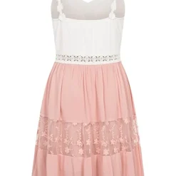 Aiki Damen Sommer Kleid Mit Häkelbesatz Und V-Neck Antique Rose Weiss -Vero Moda Verkaufsgeschäft 23020113 2