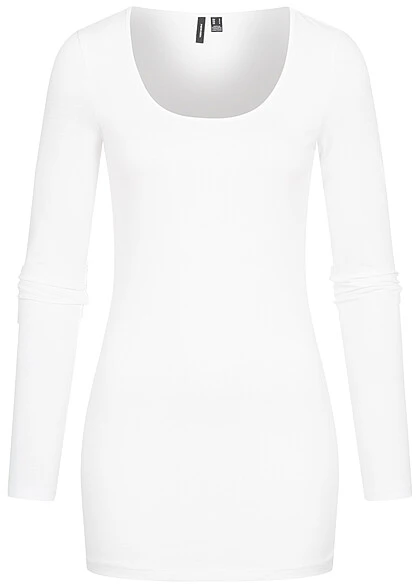 Vero Moda Damen NOOS Langarm Shirt Longsleeve Bright Weiss 3 Vero Moda Damen NOOS Langarm Shirt Longsleeve Bright Weiss