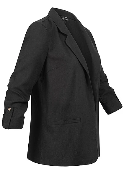 Vero Moda Damen NOOS Blazer Mit Turn-Up Ärmeln Schwarz 4 Vero Moda Damen NOOS Blazer Mit Turn-Up Ärmeln Schwarz – Bild 2