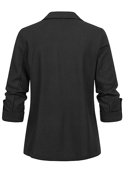 Vero Moda Damen NOOS Blazer Mit Turn-Up Ärmeln Schwarz 5 Vero Moda Damen NOOS Blazer Mit Turn-Up Ärmeln Schwarz – Bild 3