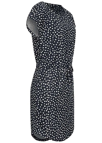 ONLY Damen NOOS Kurzarm Kleid Mit Bindedetail AOP Blumen Night Sky Navy Blau 4 ONLY Damen NOOS Kurzarm Kleid Mit Bindedetail AOP Blumen Night Sky Navy Blau – Bild 2