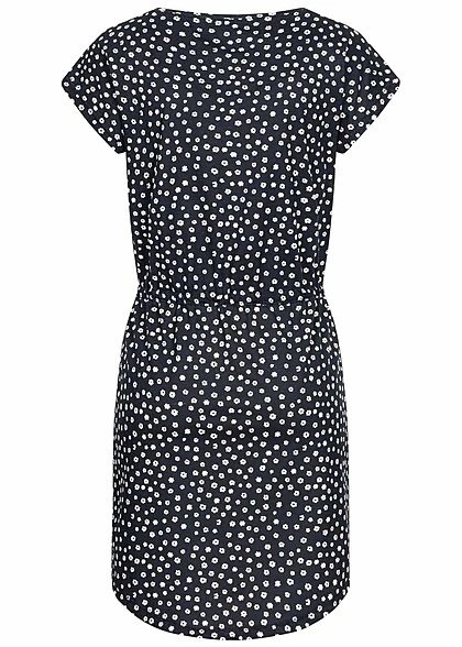 ONLY Damen NOOS Kurzarm Kleid Mit Bindedetail AOP Blumen Night Sky Navy Blau 5 ONLY Damen NOOS Kurzarm Kleid Mit Bindedetail AOP Blumen Night Sky Navy Blau – Bild 3