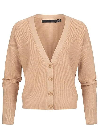Vero Moda Damen NOOS Cardigan Strickjacke Mit Knopfleiste U. V-Neck Irish Cream Beige 3 Vero Moda Damen NOOS Cardigan Strickjacke Mit Knopfleiste U. V-Neck Irish Cream Beige