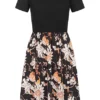 Cloud5ive Damen T-Shirt-Kleid 2-Tone Mit Blumenprint Schwarz Multicolor 1 Cloud5ive Damen T-Shirt-Kleid 2-Tone Mit Blumenprint Schwarz Multicolor -Vero Moda Verkaufsgeschäft 23036690