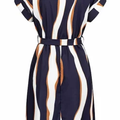 Cloud5ive Damen T-Shirt-Kleid Mit V-Neck Und Bindegürtel Wellen AOP Navy-weiss 7 Cloud5ive Damen T-Shirt-Kleid Mit V-Neck Und Bindegürtel Wellen AOP Navy-weiss -Vero Moda Verkaufsgeschäft 23056039 2