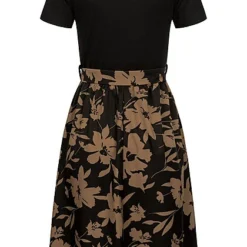 Cloud5ive Damen T-Shirt-Kleid 2-Tone Mit Floralem Print Schwarz 7 Cloud5ive Damen T-Shirt-Kleid 2-Tone Mit Floralem Print Schwarz -Vero Moda Verkaufsgeschäft 23056047 2