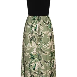 Cloud5ive Damen Maxi-Kleid 2-Tone Mit Palmen Print Schwarz Grün 6 Cloud5ive Damen Maxi-Kleid 2-Tone Mit Palmen Print Schwarz Grün -Vero Moda Verkaufsgeschäft 23066111 1