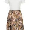 Cloud5ive Damen T-Shirt-Kleid 2-Tone Mit Gürtelschlaufen Botanical Print Weiss Braun 1 Cloud5ive Damen T-Shirt-Kleid 2-Tone Mit Gürtelschlaufen Botanical Print Weiss Braun -Vero Moda Verkaufsgeschäft 23066120