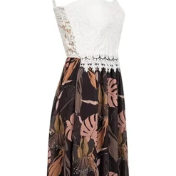Cloud5ive Damen Spitzenkleid Mit Floral Print Mit Verst. Trägern Weiss Schwarz Rose 6 Cloud5ive Damen Spitzenkleid Mit Floral Print Mit Verst. Trägern Weiss Schwarz Rose -Vero Moda Verkaufsgeschäft 23066133 1