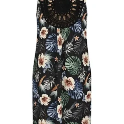 Cloud5ive Damen A-Linie Kleid Mit Häkeleinsatz Hinten AOP Tropical Schwarz 7 Cloud5ive Damen A-Linie Kleid Mit Häkeleinsatz Hinten AOP Tropical Schwarz -Vero Moda Verkaufsgeschäft 23076029 2