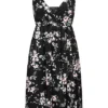 Cloud5ive Damen Träger Kleid Mit Seitlich. Schlitz Und Blumen Print Schwarz -Vero Moda Verkaufsgeschäft 23076052