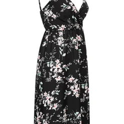 Cloud5ive Damen Träger Kleid Mit Seitlich. Schlitz Und Blumen Print Schwarz 6 Cloud5ive Damen Träger Kleid Mit Seitlich. Schlitz Und Blumen Print Schwarz -Vero Moda Verkaufsgeschäft 23076052 1