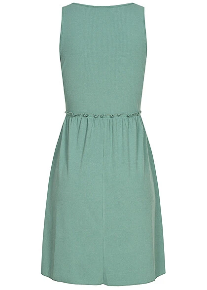 Cloud5ive Damen Ripped Tank Top Kleid Mit Rüschensaum Grün 5 Cloud5ive Damen Ripped Tank Top Kleid Mit Rüschensaum Grün – Bild 3