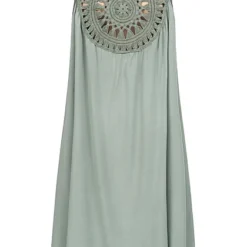 Victoria & Violet Damen Viskose Kleid Mit Volant Und Cut-Out Muster Hinten Khaki -Vero Moda Verkaufsgeschäft 23080024 2