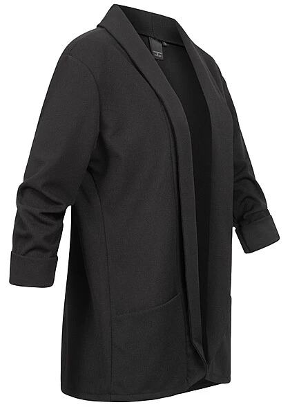 Victoria & Violet Damen Cardigan Mit 2-Pockets Und Umschlagärmeln Schwarz 4 Victoria & Violet Damen Cardigan Mit 2-Pockets Und Umschlagärmeln Schwarz – Bild 2