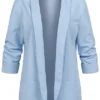 Victoria & Violet Damen Cardigan Mit 2-Pockets Und Umschlagärmeln Blau -Vero Moda Verkaufsgeschäft 23080030